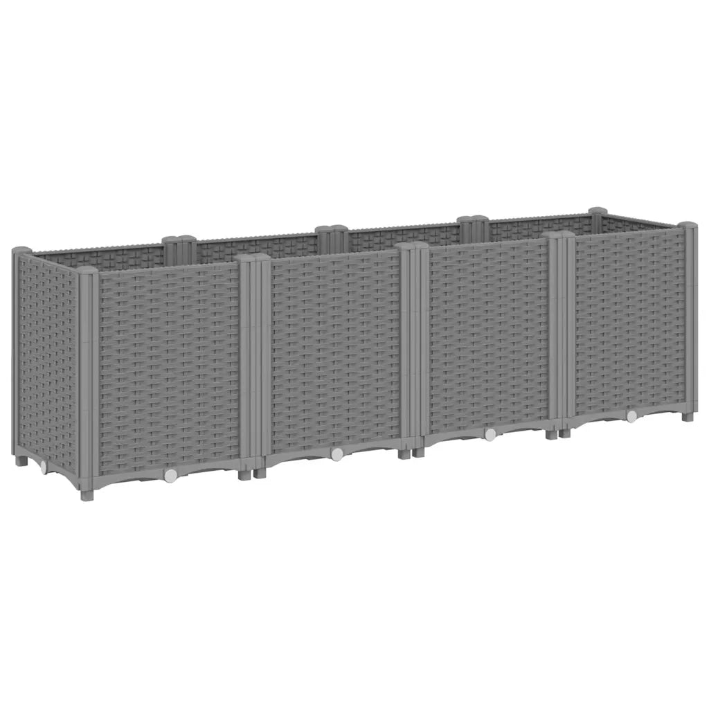 Fioriera | Cassetta per fiori | Vaso da Giardino Grigio Chiaro 160x40x53 cm in PP
