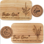 Regalo per Nonni | Tavolo da Colazione con Gravatura per Nonni | Set di Tavolo in Legno da Regalo