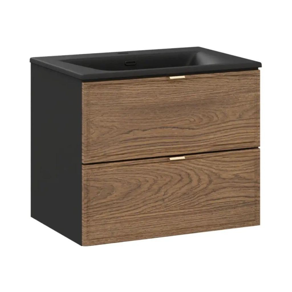 Set da bagno SAVIA: mobiletto sotto lavabo 60cm + lavabo incasso nero