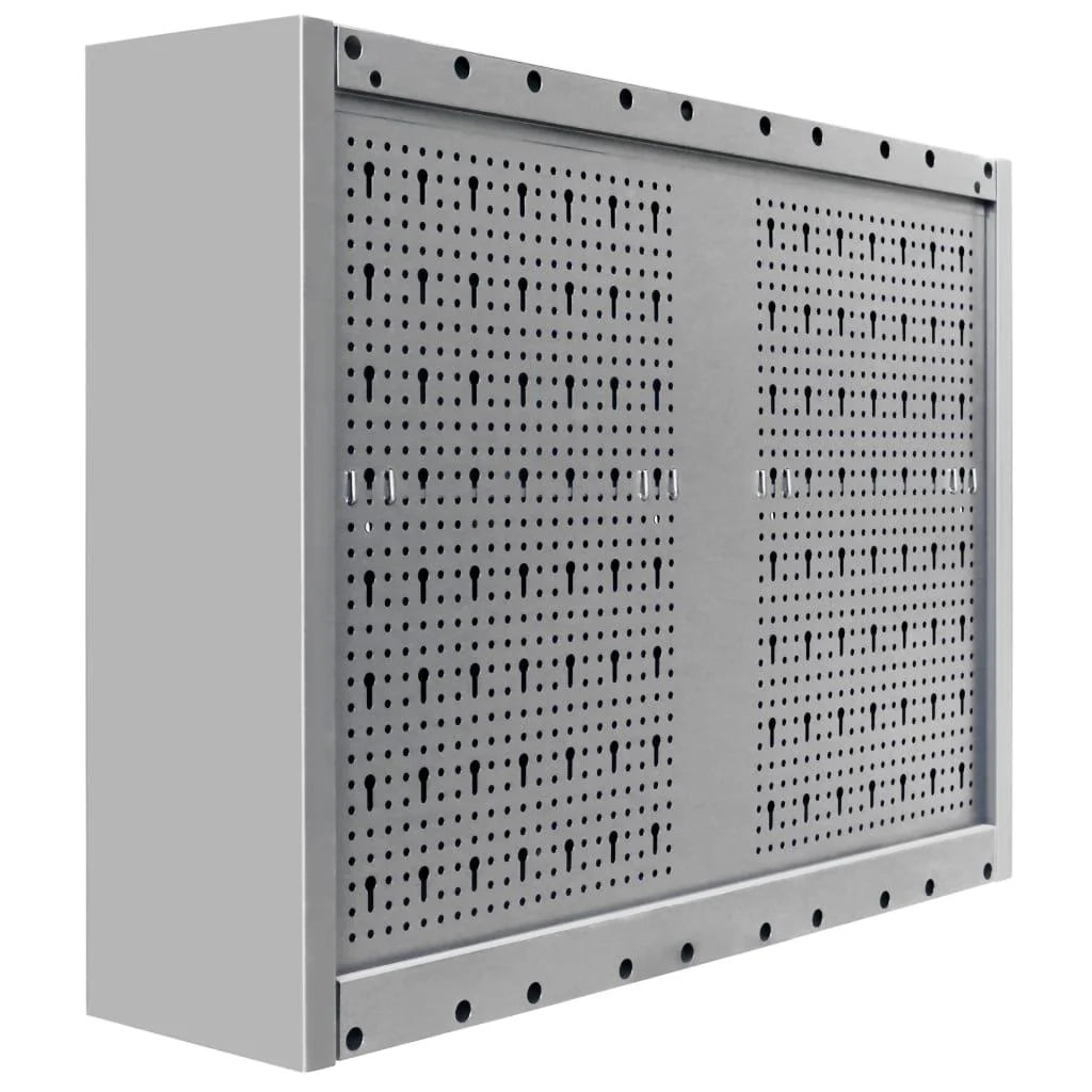 Armadio portautensili a parete armadio portautensili organizer portautensili portautensili pinze martelli 80 cm metallo grigio e nero 02_0003808