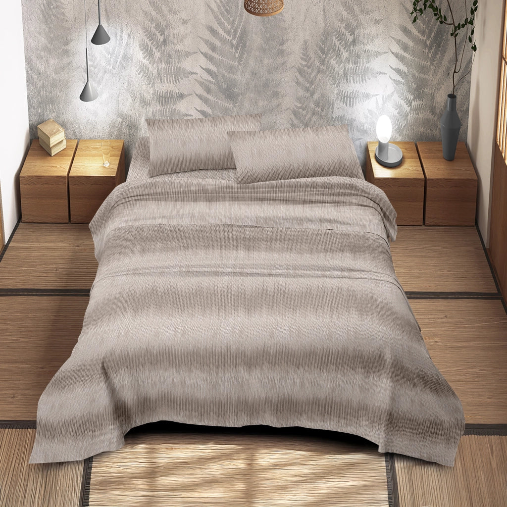 Completo Letto Matrimoniale No Stiro Set Lenzuola In Morbida Microfibra Anallergica Lenzuolo Sotto Con Angoli Elastici Fino 30 Cm, Lenzuolo Teso Sopra 2 Federe Prodotto Italiano  Dash