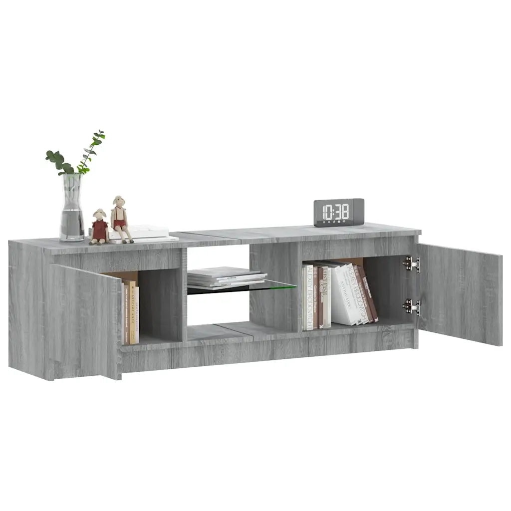 Mobile Porta TV con Luci LED-Credenza TV Grigio Sonoma 120x30x36 cm