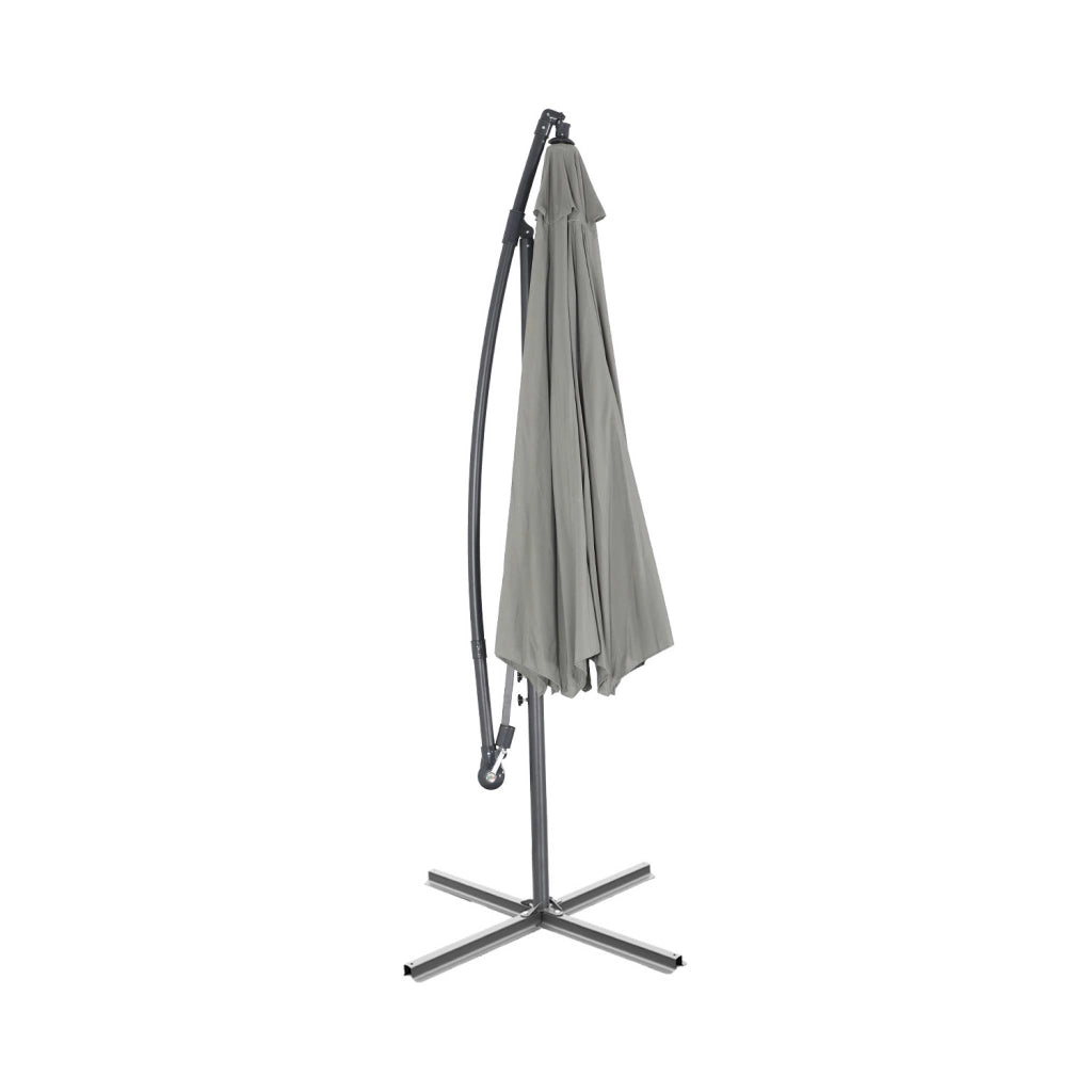 Ombrellone rotondo eccentrico, ø3,5m, verde kaki