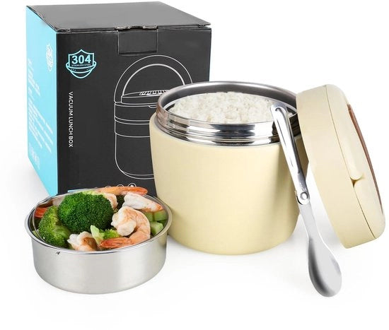 Contenitore Termico per Cibo - 1500 ml - Sicuro e Spazioso - Caldo e Freddo - Inclusa Cucchiaio - Adatto per Casa e Esterno