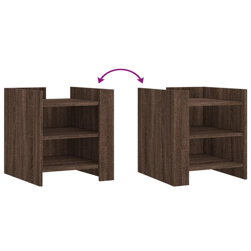 Comodino-Tavolino da notte Rovere Marrone 45x50x50 cm in Truciolato 295964