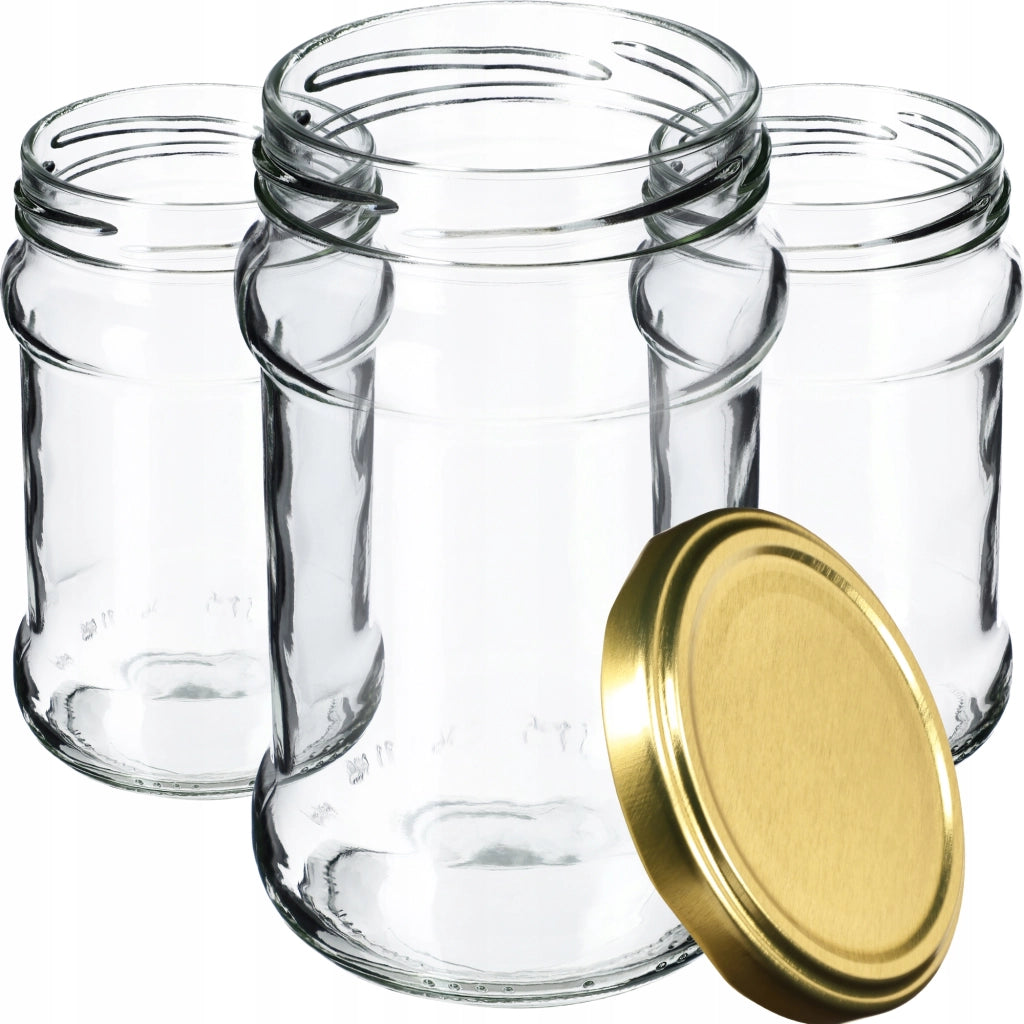 Barattoli di vetro KADAX Seno 315 ml 50 pezzi 66 mm + coperchi dorati