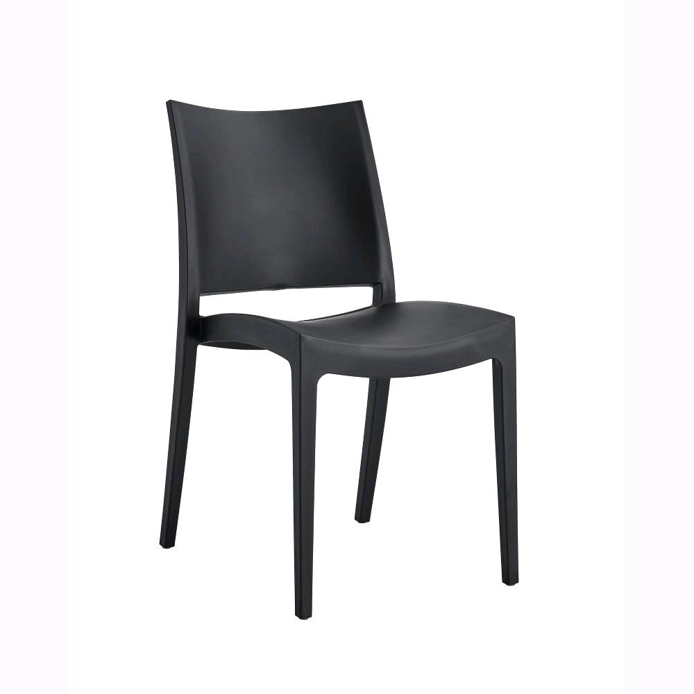 Set 4 Sedie Impilabili in polipropilene 83x56x46 cm Colore Nero Design Classic