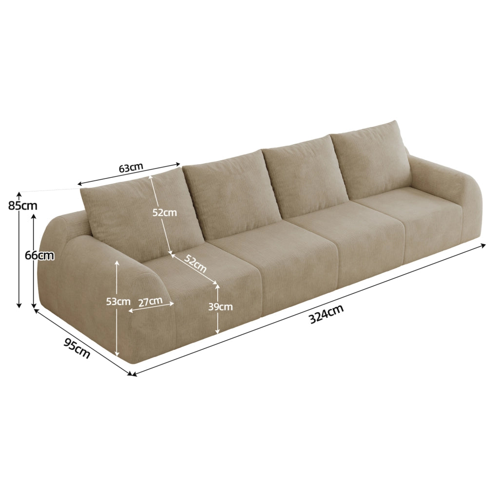 Divano compresso in tessuto chenille; imbottitura in schiuma elastica; colore kaki