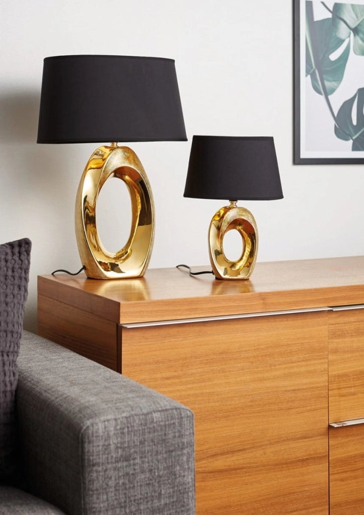 Lampada da tavolo RL TABA oro/nero ceramica E14 33cm