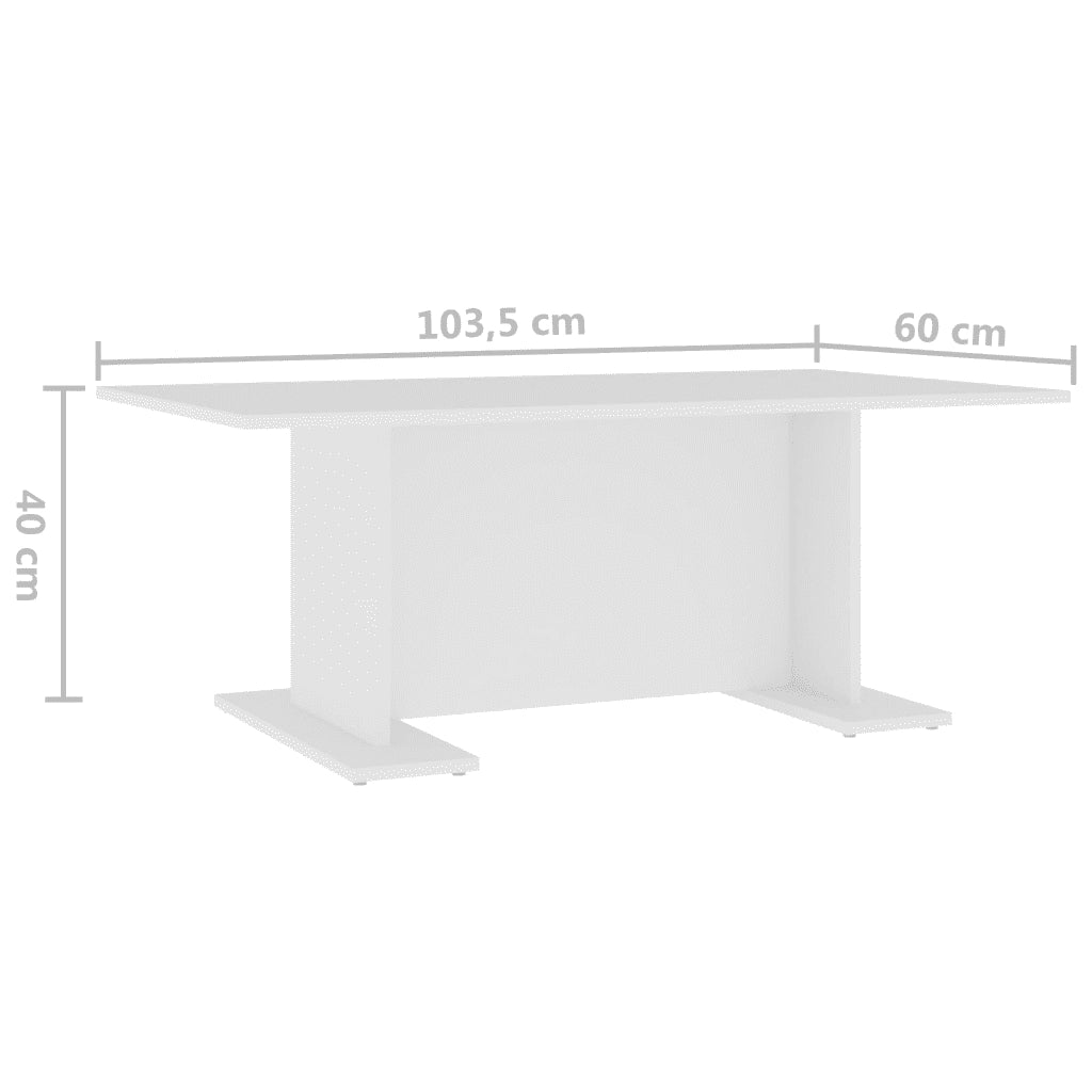 Tavolino da salotto | Tavolino da caff¨¨ | Tavolino da Soggiorno Bianco 103,5x60x40 cm in Legno Multistrato