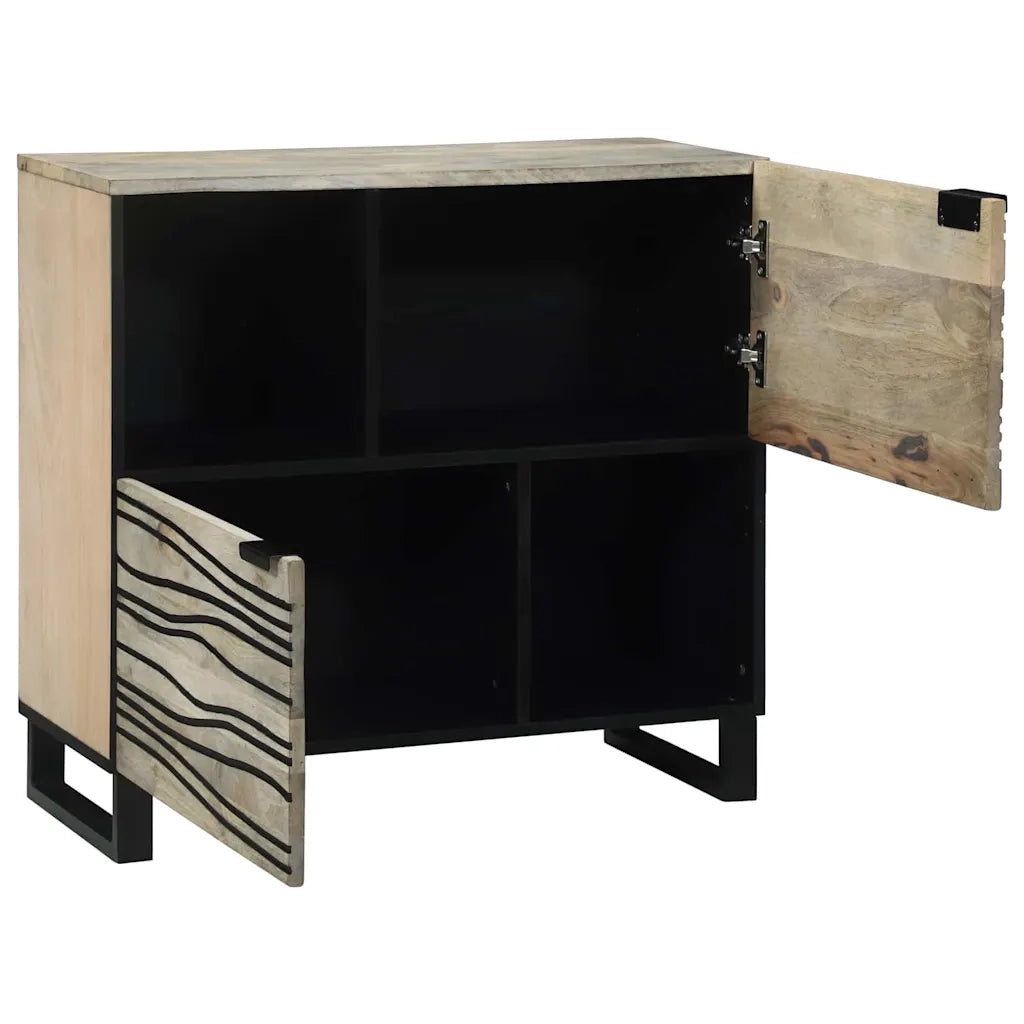 vidaXL Credenza Bianco 80 x 33 x 75 cm legno massello di mango