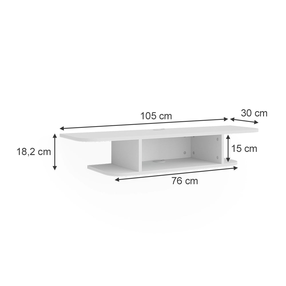 Vicco Mobile tv Bianco 105 x 18.2 cm Scomparti aperti
