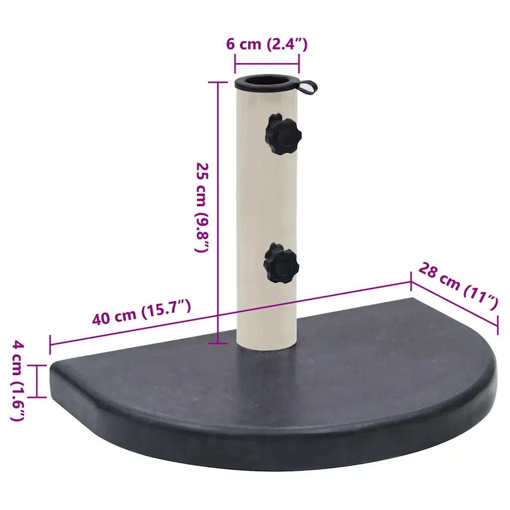 Base per Ombrellone Nera 40x28x4 cm in Granito CFW7079479