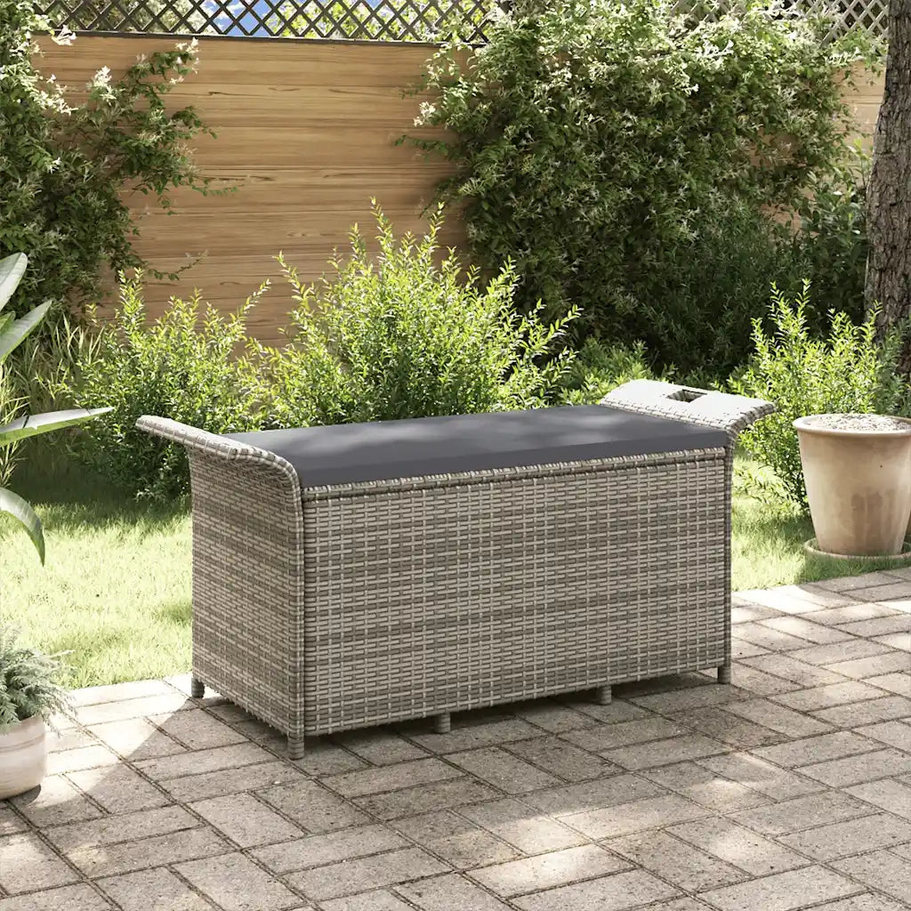 Panca da Giardino con Cuscino Grigio 116x46x57 cm in Polyrattancod mxl 118658