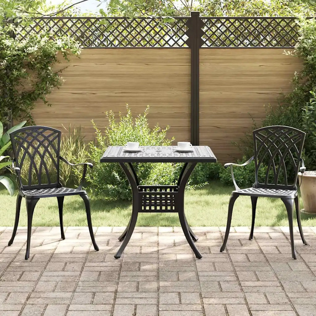 Set di Tavolo da Giardino 3 pcs Nero Alluminio pressofuso 3334757