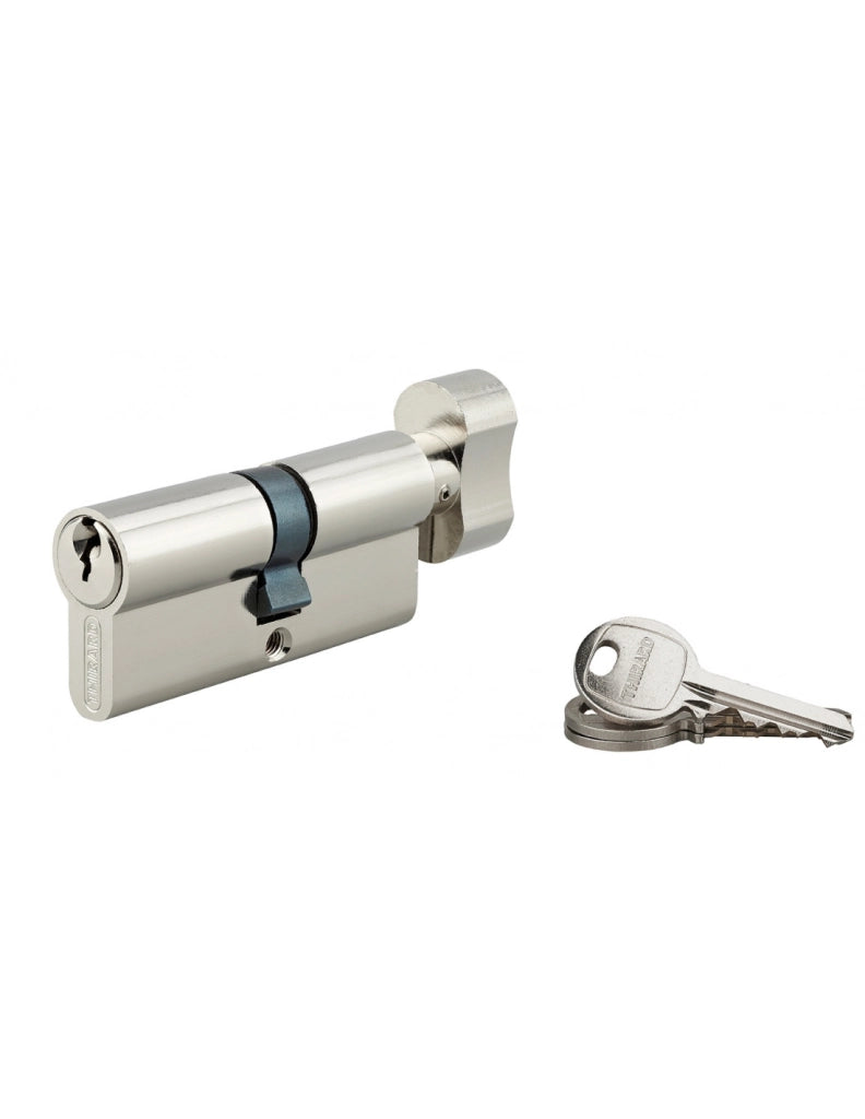 Cilindro SA con pomolo 30 x 35 mm, nichelato, 3 chiavi – THIRARD