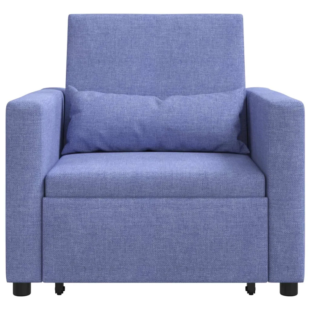vidaXL Divano Letto Singolo Blu Jeans 90 x 165 x 87 cm Tessuto