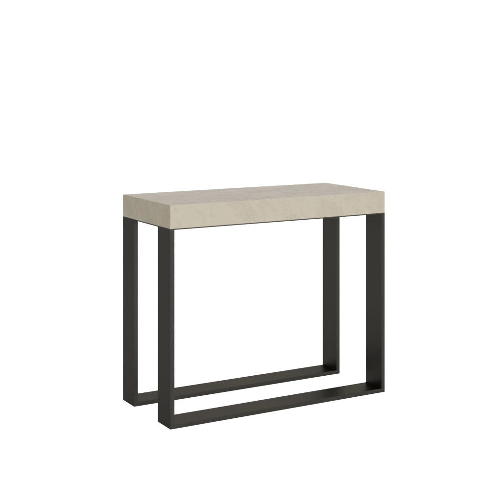 Consolle Allungabile 90-300x40x77 cm Elettra Cashmere Telaio Antracite