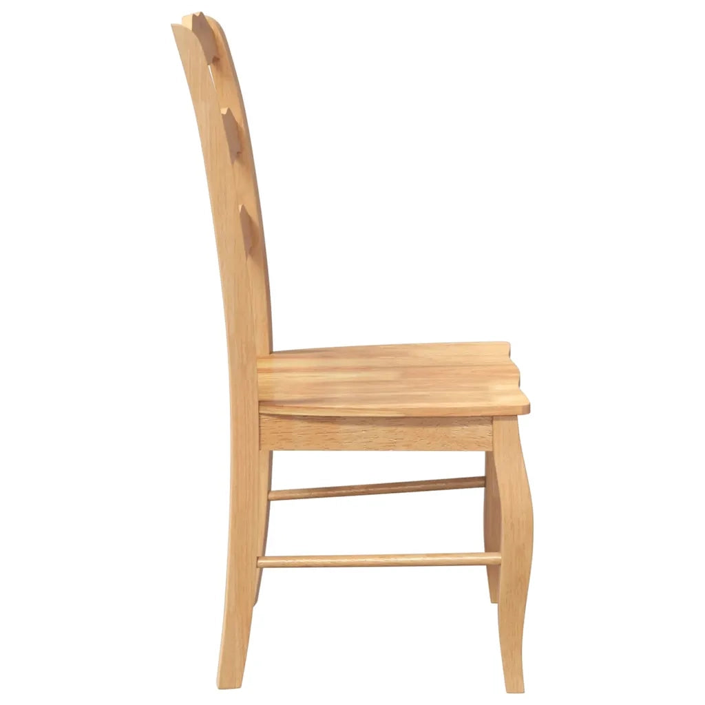 Sedie da Pranzo 2 pz | Sedie da cucina Naturale in Legno Massello di Hevea