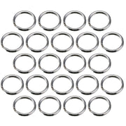 Trade Shop - Set 30 Anelli Anello Spaccati Spirale Portachiavi 30mm In Acciaio Cerchio Tondo -