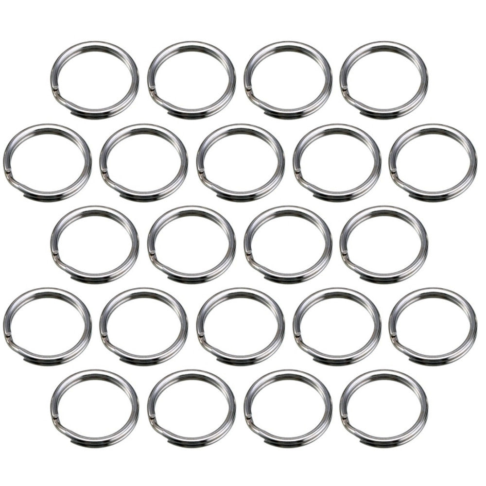 Trade Shop - Set 30 Anelli Anello Spaccati Spirale Portachiavi 30mm In Acciaio Cerchio Tondo -