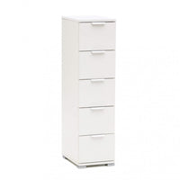 Cassettiera 5 Cassetti Bianca 27x38x103 h cm in Truciolare bilaminato Bianco