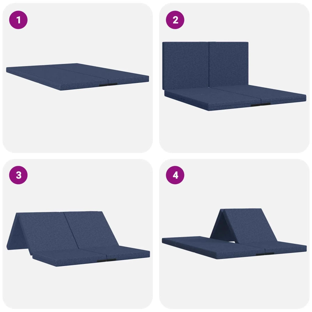 Divano Letto Pieghevole 140 x 67 x 45 cm Blu 900273