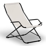 Sdraio dondolina Creta in tubo di acciaio verniciato con telo in pvc beige