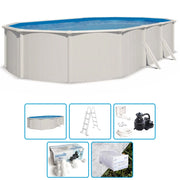 Piscina Fuori Terra Steel White - 6,10 X 3,65 X H.1,32 M - Kit Base