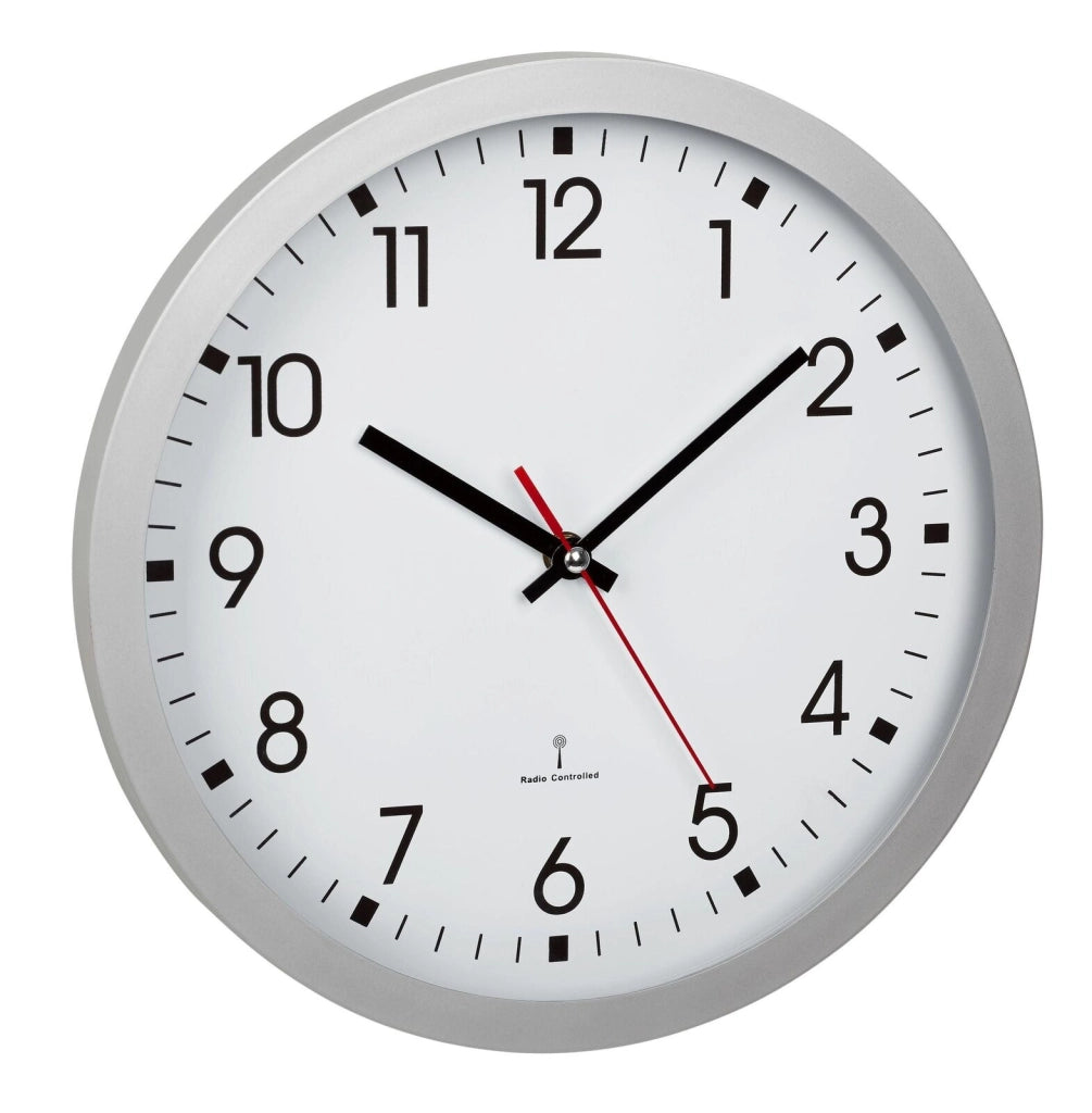 TFA 60.3522.02 Orologio da Parete Radiocontrollato Diametro 30 cm Spessore 4.3 cm colore Argento
