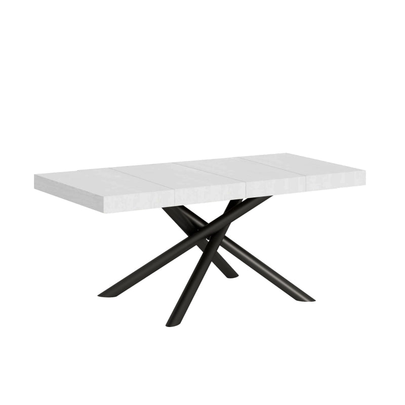 Tavolo allungabile 90x120/224 cm Famas Premium telaio Antracite - Bianco Frassino