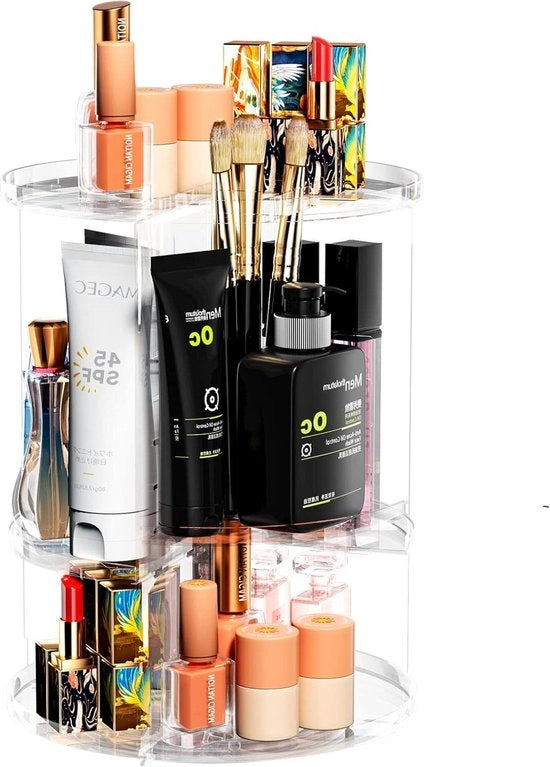 Organizzatore 360 gradi girevole in plastica trasparente per conservare il laccio per unghie.