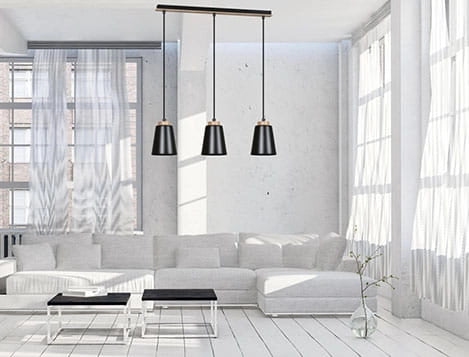 Lampadario Emibig Bolero 3, 3xE27 nero legno regolabile