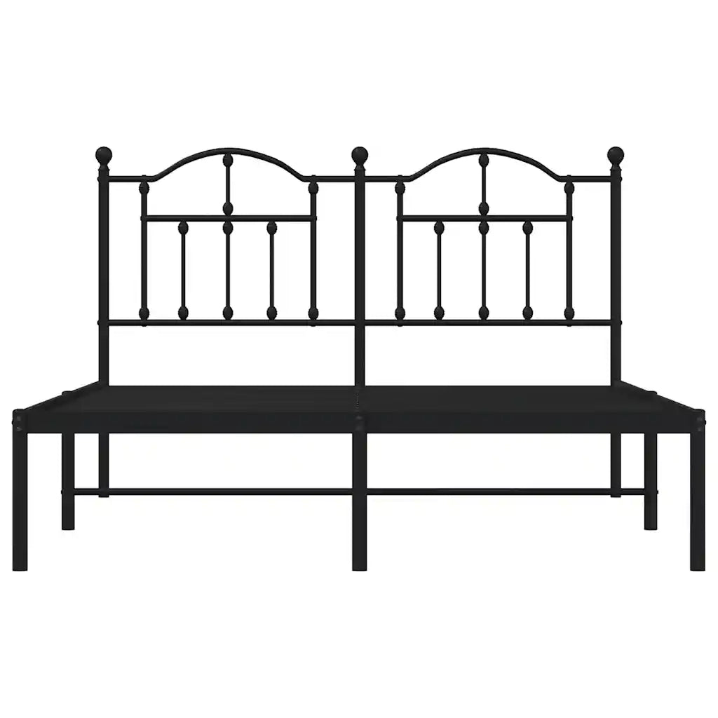 Giroletto con Testiera-Struttura Letto con testiera in Metallo Nero 140x200 cm 774153