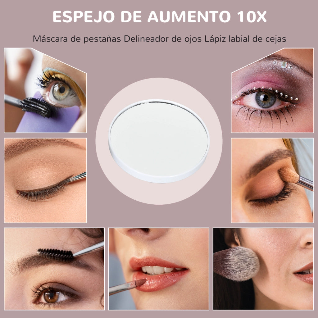 Specchio da Trucco Girevole ¨C Xylo ¨C 58x46 cm con 3 Modalit¨¤ di Illuminazione e Ingrandimento