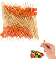 Stecchi per cocktail 100 pezzi - Denti di legno - Spiedini di bambù - Articoli per feste - Per piatti - Materiale sicuro