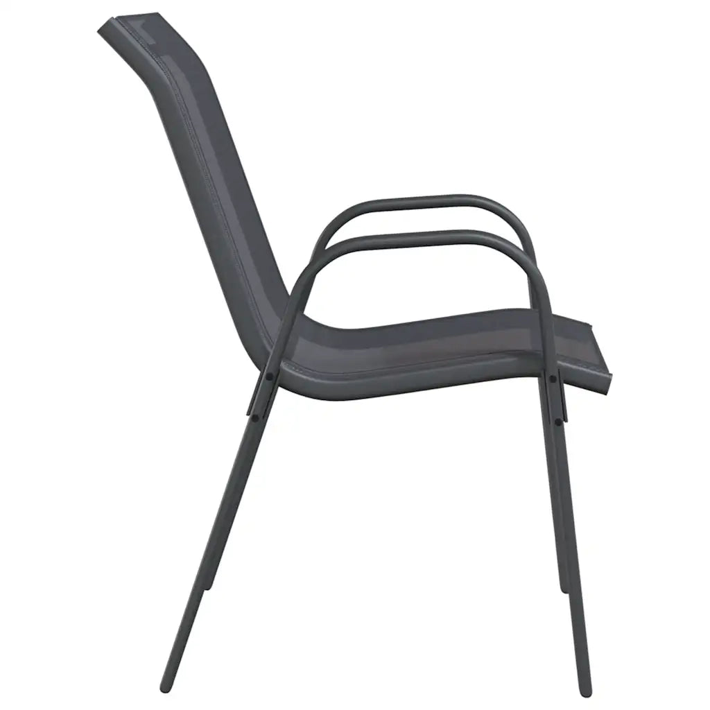 Sedie da Giardino Impilabili 2 pz | Sedie da Esterno in Tessuto Textilene Grigio