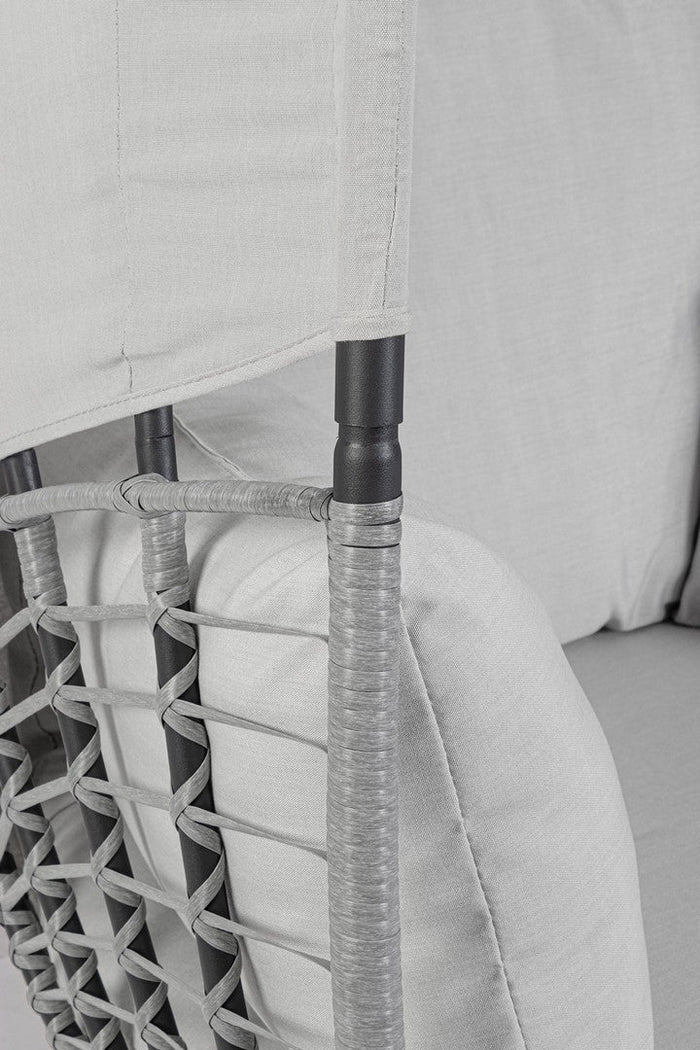 Poltrona con Cuscini da Giardino 100x90x152 cm in Acciaio Eldon Grigio Chiaro