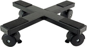 Rotolatore per piante in acciaio per vasi rotondi e quadrati 30 cm sostegno per piante con ruote capacità di carico 70 kg nero (28 x 28 x 6,5 cm) - Indoor e Outdoor