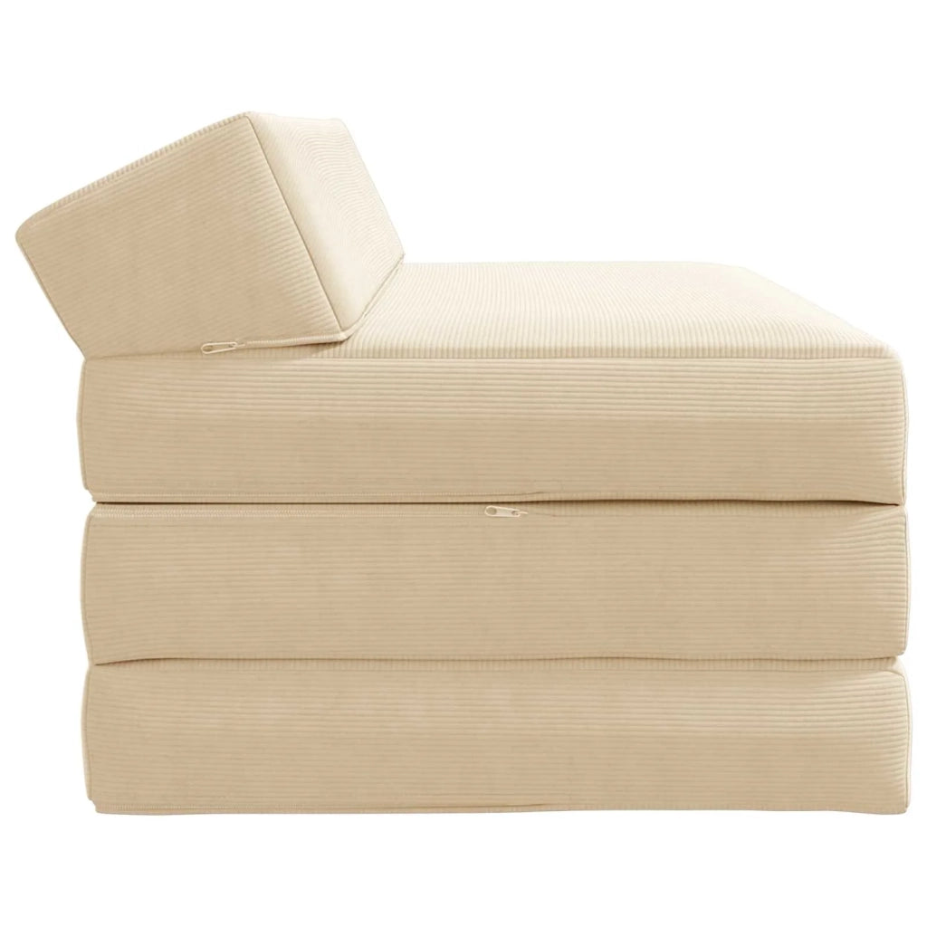 Divano Letto Pieghevole Crema 120 x 60 x 49 cm Tessuto