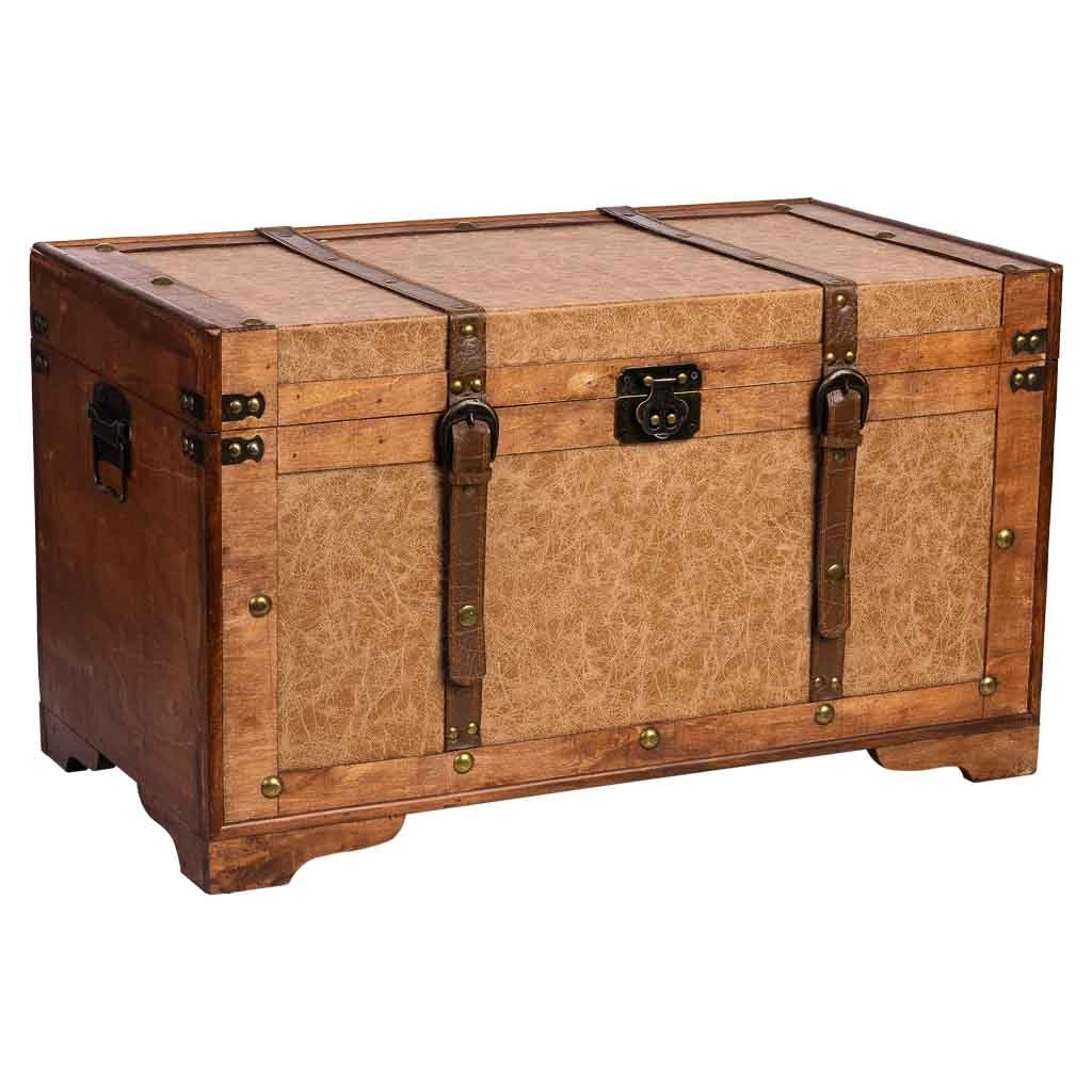 Baule legno marrone 65x36x38h cm