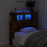 Testiera LED-Testata con LED-Testiera Decorativa Rovere Fumo 100x18,5x103,5 cm Legno Multistrato
