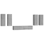Set di Mobili Porta TV 6 pz | Armadietto TV | Mobile Porta TV Grigio Sonoma in Legno Multistrato