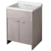 Mobile LAVATOIO in PVC in KIT di montaggio - 60X50 per Interni/Esterni - CR - Col: LEGNO ROVERE