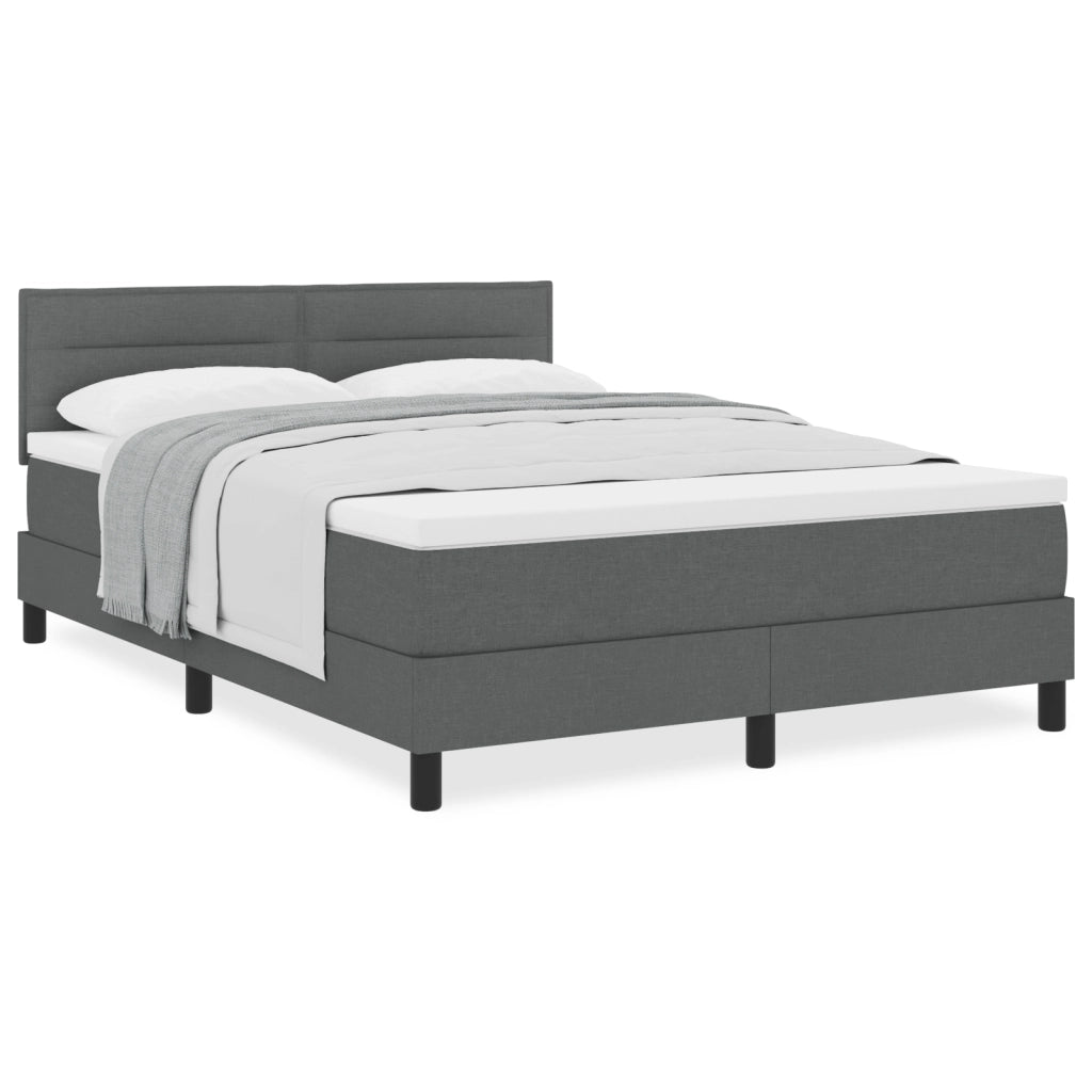 Letto con molle grigio scuro e materasso 140x200 cm in tessuto
