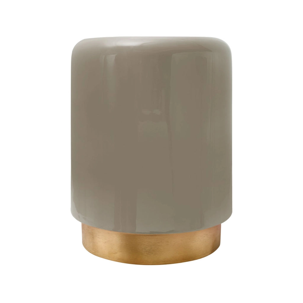 Tavolino Art Deco 350 in metallo taupe e oro