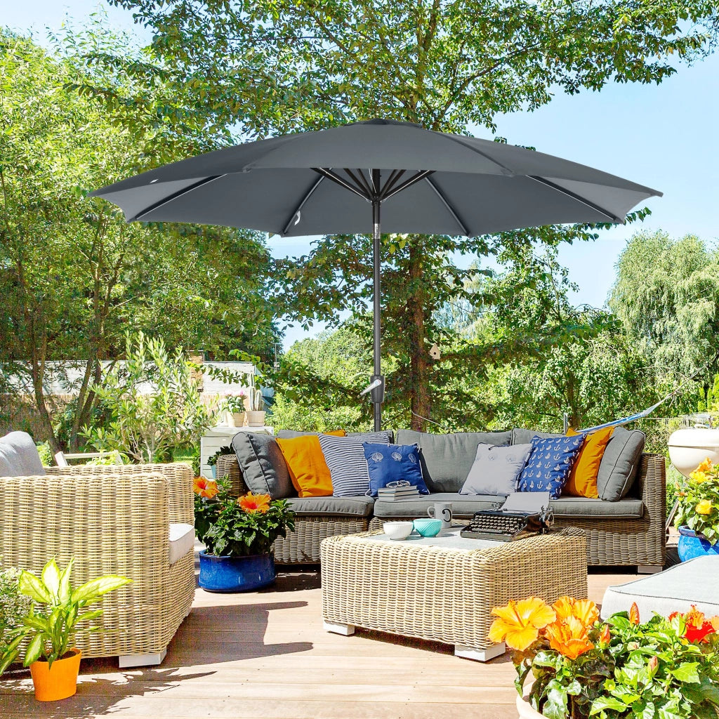 Ombrellone da Giardino con Manovella Inclinabile ¨C Xylo ¨C Grigio ?300x252 cm
