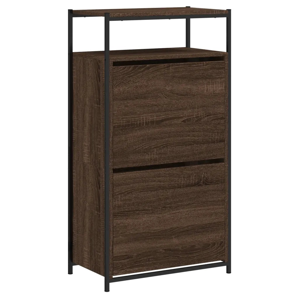 Scarpiera Rovere Marrone 60x34x112 cm in Legno Multistrato 840033