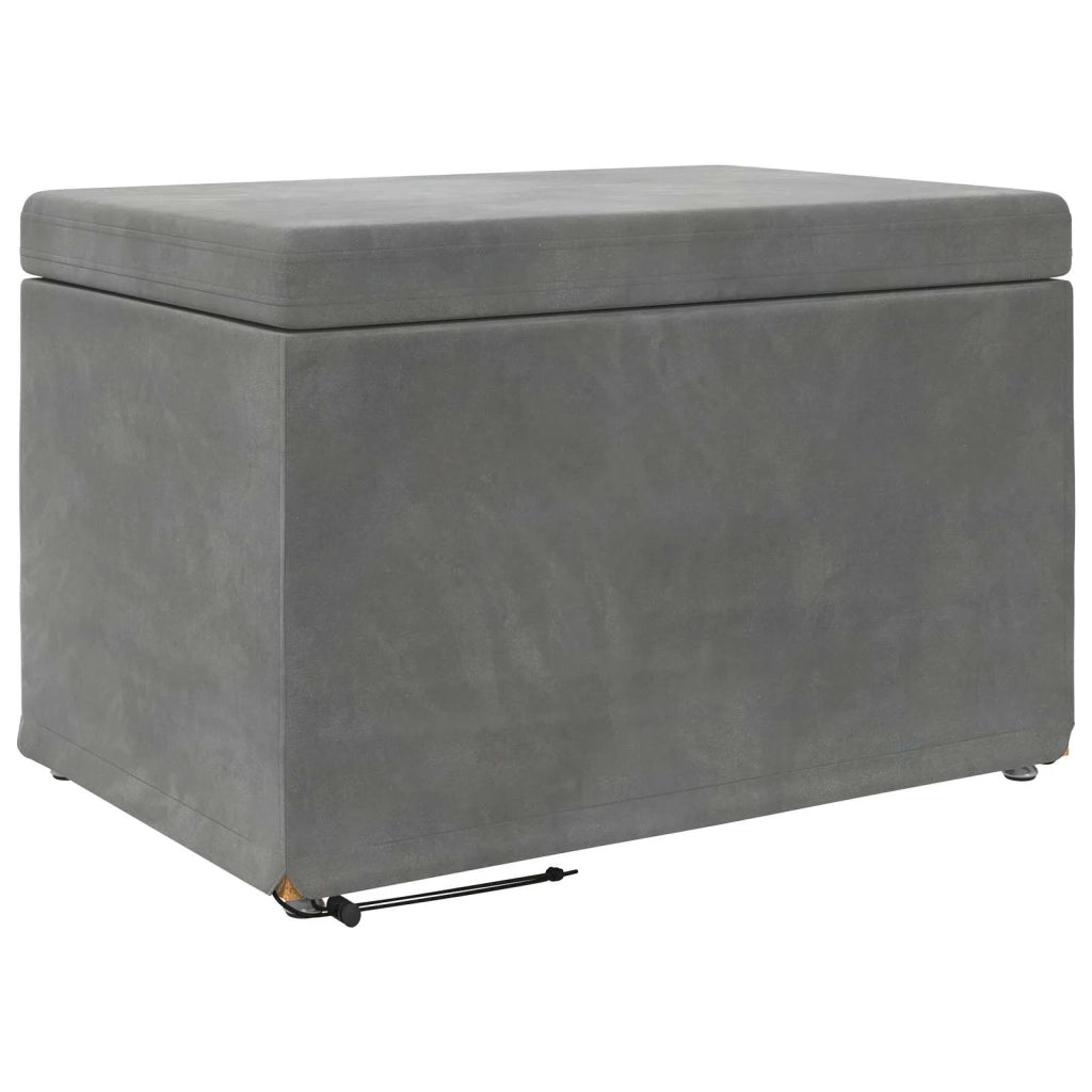 Pouf Grigio scuro Velluto e Legno Ingegnerizzato