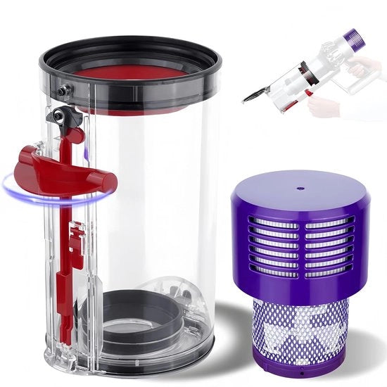 Accessorio di sostituzione per aspirapolvere per V10 SV12 SV13 SV27 - contiene filtro HEPA - accessorio di aspirapolvere - riserva per Dyson V10 - contenitore per aspirapolvere - sostituzione ideale e accessori